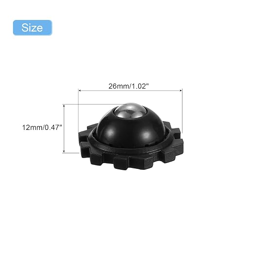 uxcell 12Pcs Mini Self Adhesive Caster Wheels, 1.02" x 0.47" 360° Rotation - Image 2