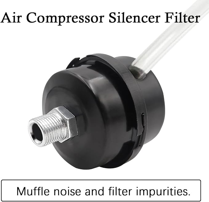 2 pcs 3/8" Thread Air Compressor Silencer, Air Compressor Intake Filter Sound - Image 2