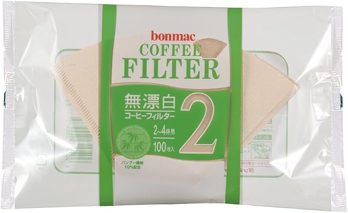 bonmac cups unbleached bamboo blended filter CF-200BAM 100 sheets x 10 pack # by Unknown