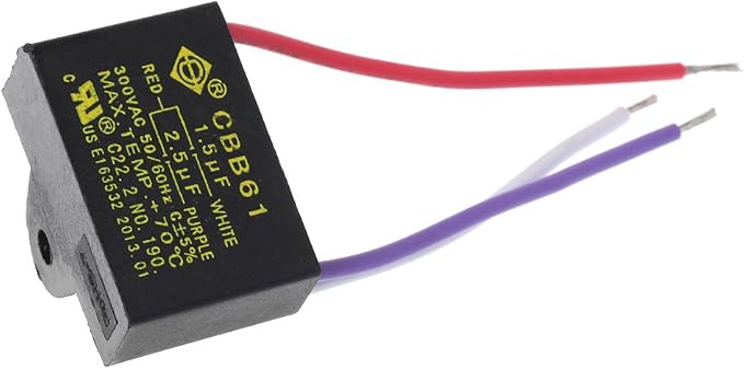 Black CBB61 1.5uF+2.5uF 3 Wires 50/60Hz Capacitor - Image 2