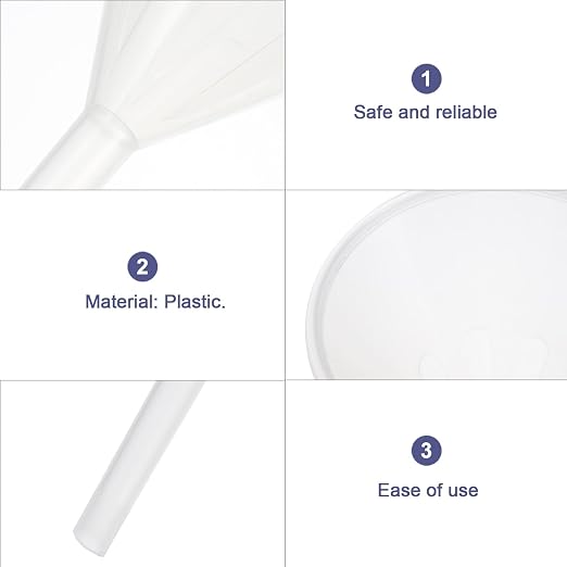 Veemoon 10pcs 90mm Plastic Triangle Funnels Pp Laboratory Filling Funnels - Image 9