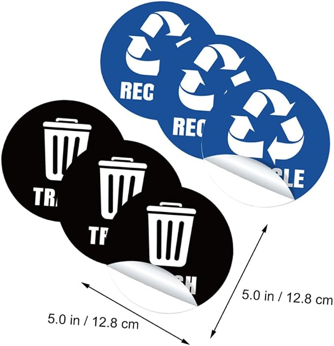 Recycle Decals for Trash Can Waste Bin Sticker Waste Sorting Decals Remind - Image 2