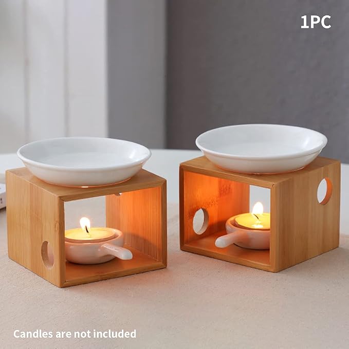 Wooden Essential Oil Burner, Aromatherapy Burner Oil Warmer Diffuser, WaxMelt - Image 8