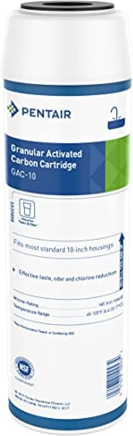 Pentair Pentek GAC-10 Carbon Water Filter, Under Sink Granular Activated Carbon by PENTAIRPENTEK