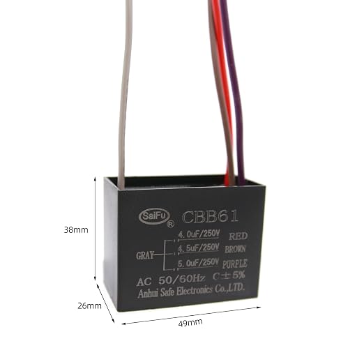 CBB61 Capacitor 4uf+4.5uf+5uf 250V AC Ceiling Fan 4 Wire 50/60Hz - Image 2