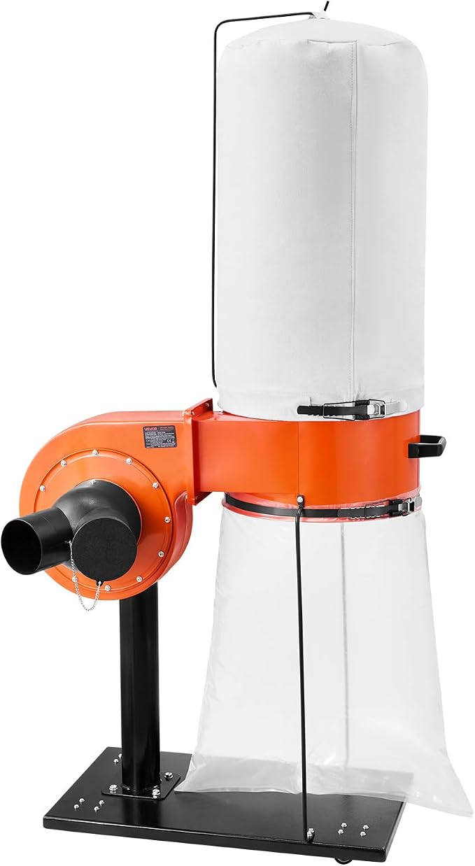 VEVOR Dust Collector, 800 CFM 2.5 Micron Vortex Cone Dust Collectors, 1HP by VEVOR