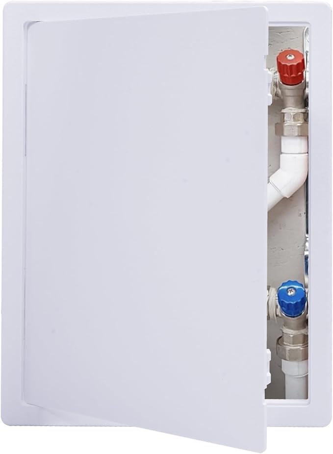 Suteck Plumbing Access Panel for Drywall Ceiling 12 x 16 Inch Reinforced Plastic Wall Access Doors Removable Hinged White