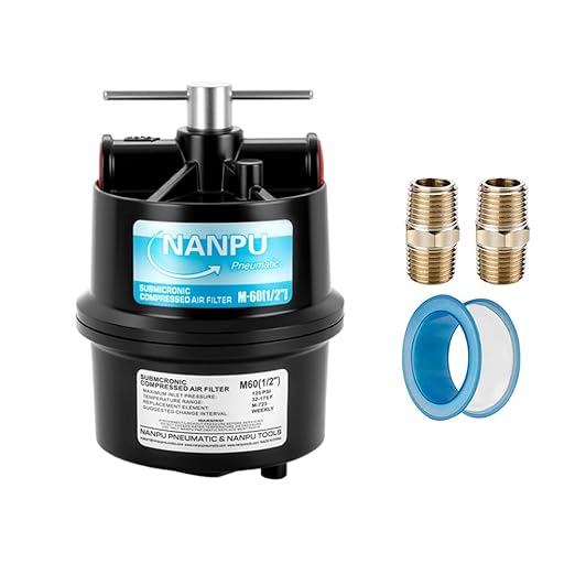 NANPU 1/2" NPT Sub-Micronic Compressed Air Filter Kit – 0.01 Micron Filtration by NANPU
