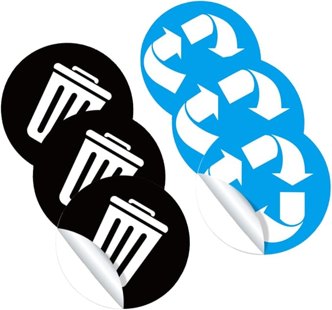 1Set PVC Waste Sorting Stickers Self Adhesive Trash Bin Labels by CATIEBYE