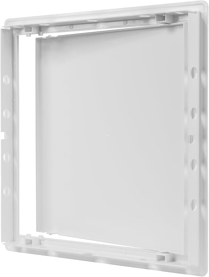 12" x 12" White Plastic Access Panel. Service Shaft Door Panel. Plumbing, Electricity, Heating, Alarm Wall Access Panel for Drywall. Bathroom Services Access Hole Cover