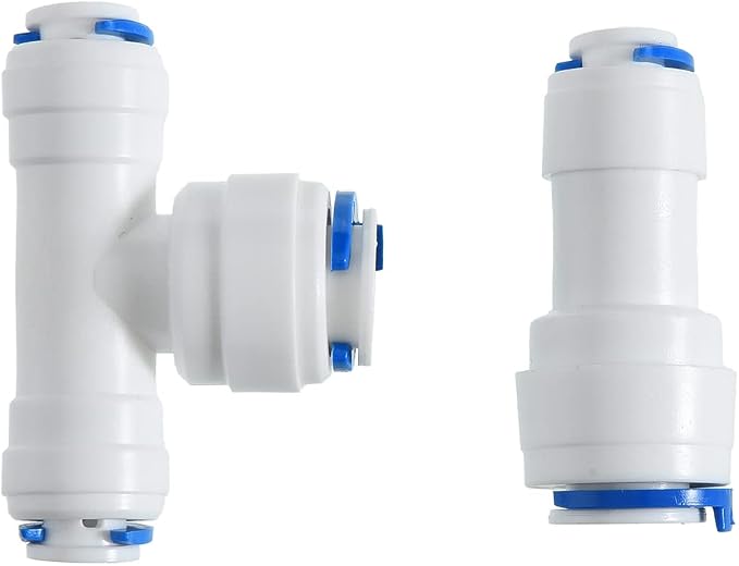 3/8-inch x 1/4-inch 6 pcs T and 6 pcs I Tube Quick Push in Connector - Image 2