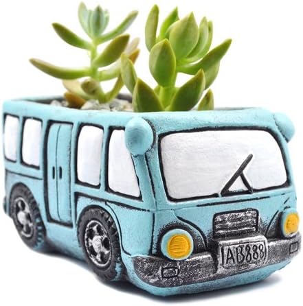 Green Bus Succulent Planter Pots, Small Plants Pot by Ascrafter
