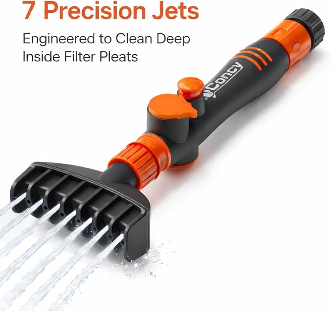 Concy Pool & Spa Cartridge Filter Cleaner – 7-Jet Comb Cleaning Wand - Image 2