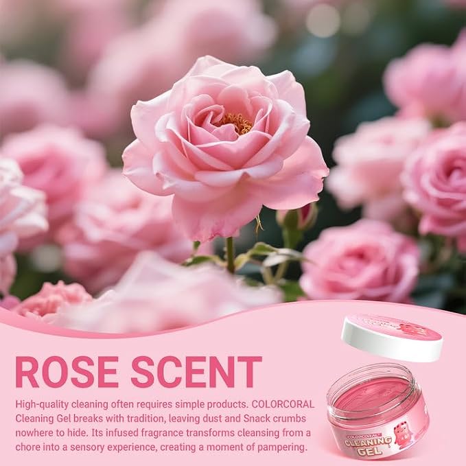 2 Pack Car Cleaning Gel Reusable Auto Slime Cleaner, Rose Scent Dust Cleaning - Image 2