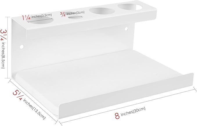 Electric Toothbrush Countertop Holder with Diatomite Stone - Bathroom Sink Organizer or Wall-Mounted Rack, Compatible with Philips Sonicare, Oral-B (White)