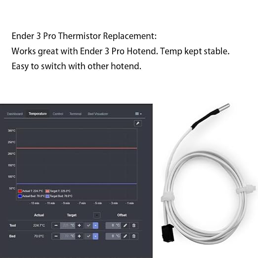 3Pcs 3D Printer HT-NTC100K Thermistor, Ender 3 Thermistor Upgrade NTC 100K 3950 - Image 6