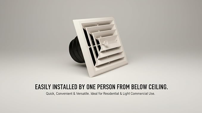 RectorSeal TRUaire Retrofit Grille/Damper MV3 81913 Plastic Ceiling Diffuser - Image 3