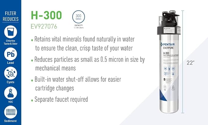 Pentair Everpure H-300 Quick-Change Filter Cartridge, NSF Certified to Reduce - Image 2