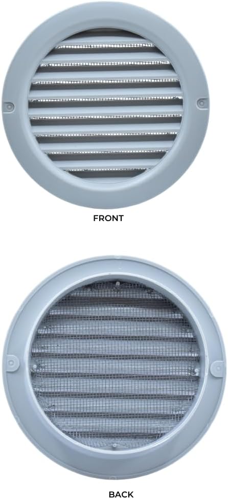 VENTS-US - 4" Round Plastic Vent Cover in Light Grey - Compatible with 4 Inch - Image 2