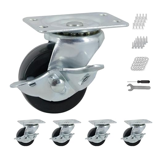 2 Inch Caster Wheels Set of 4 by PLOZEC