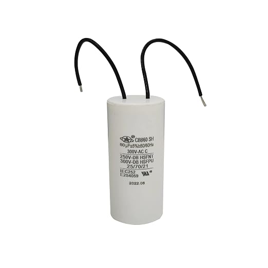 YATAI CBB60 Capacitor 80uF 300V AC, 2-Wire Capacitor, 1.73 x 3.74 in Cylinder by Yancheng+Yatai