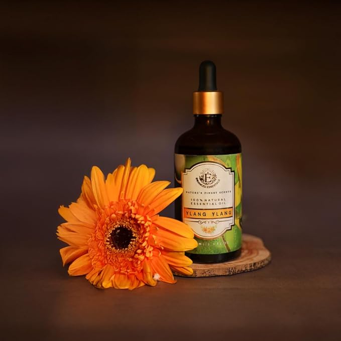 Luxurious YLANG YLANG Essential Oil by Enhanced Essentials|Slow Distilled & Pure| for Home,Diffusers,Skin Care,Aromatherapy,Bath, Massage,Perfume,Gifting,Soap and Candle Making|3.38 Fl Oz (100 ml)