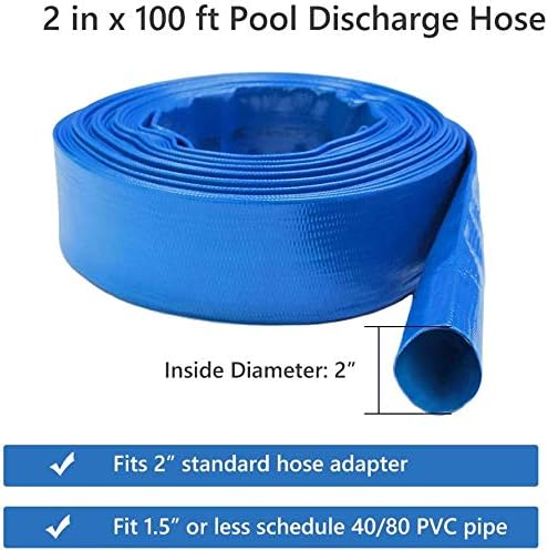 Eastrans 2" x 100 FT Heavy Duty Pool Backwash Hose, Reinforced PVC Lay Flat - Image 4