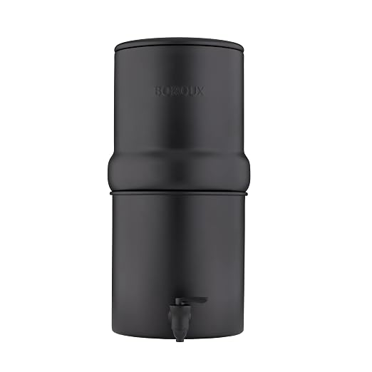 Boroux Compact Gravity-Fed Countertop Stainless Steel Water Filter System | 1.8 by Boroux