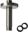 4 Inch Shower Arm with Flange, Ceiling Mounted Shower Head Extension Arm, 1/2 NPT Straight Arm for Rain Shower Head, Stainless Steel Shower Head Extension Replacement Pipe Arm, Brushed Nickel