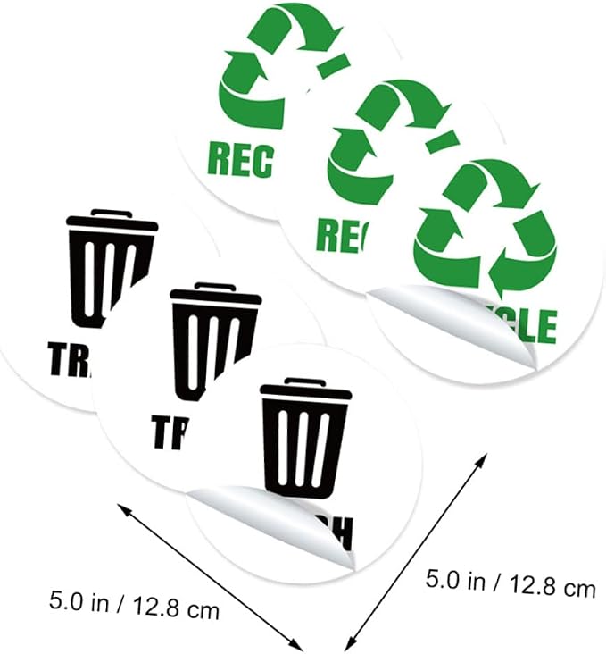 Removable Garbage Can Labels Waste Sorting Stickers Bathroom Trash Bin Combo - Image 6