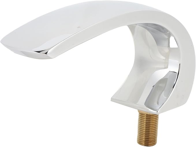 Asixxsix Waterfall Tub Spout, Rounded Curve Wall Mount Tub Filler G1/2 Male Thread Easy Installation Bathroom Tub Faucet Replacement for Spas Massage Bathtubs Regular Bathtubs