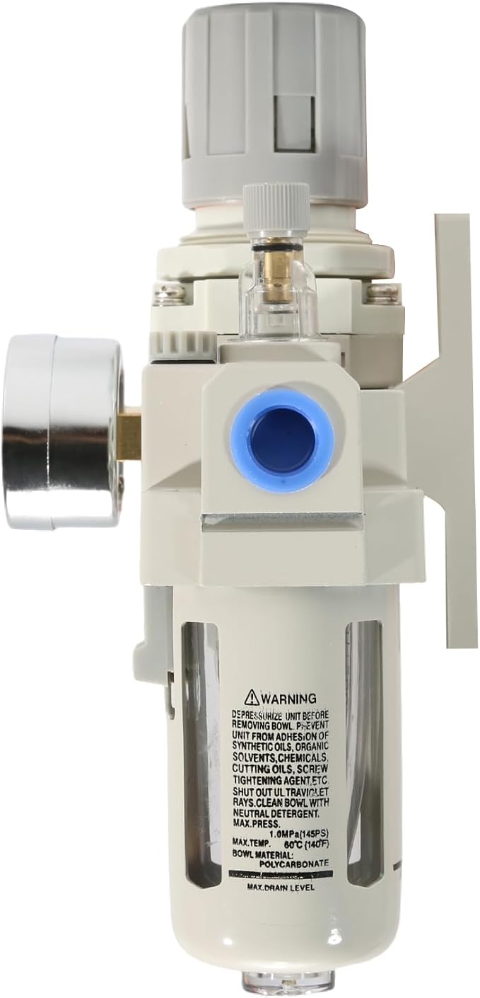 3/8" NPT Air Filter Pressure Regulator Combo Piggyback, Air Compressor Filter - Image 3