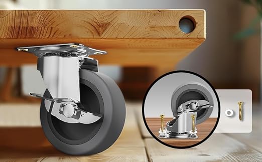 3 Inch Caster Wheels, Casters Set of 4, Heavy Duty Caster - Image 6