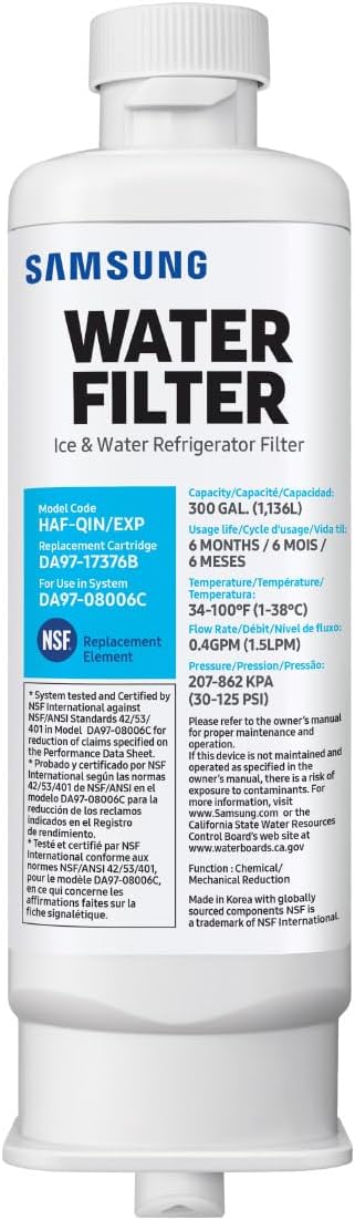 Samsung HAF-QIN/EXP Genuine Refrigerator Water Filter, 6-Month Life, Easy - Image 2