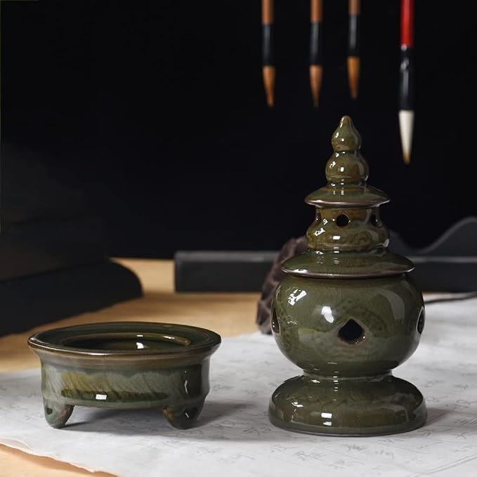 Incense Burner Sandalwood Stove Celadon Incense Stove Incense Road Retro - Image 5
