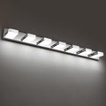 SineRise LED Modern Bathroom Vanity Light Fixtures (7-Light, 55-Inch), Chrome Modern Acrylic Bathroom Wall Lighting Fixtures Over Mirror (Cool White 6000K)