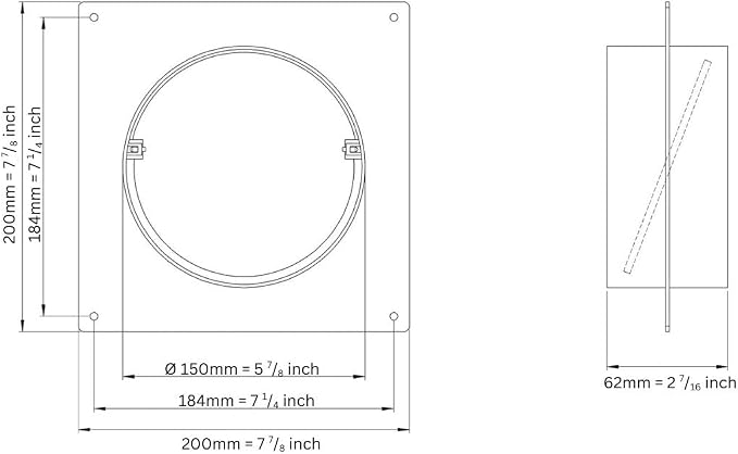 Duct Connector Flange with Backdraft Damper – Plastic Round Vent Pipe Adapter – - Image 2