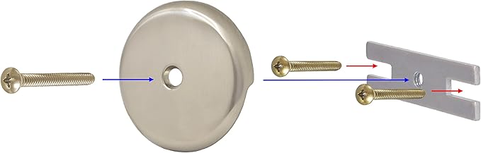 Tip-Toe Bathtub Drain Kit - with 1 Hole Bathtub Overflow Drain Cover & Tip-Toe Tub Trim Set (Brushed Nickel)