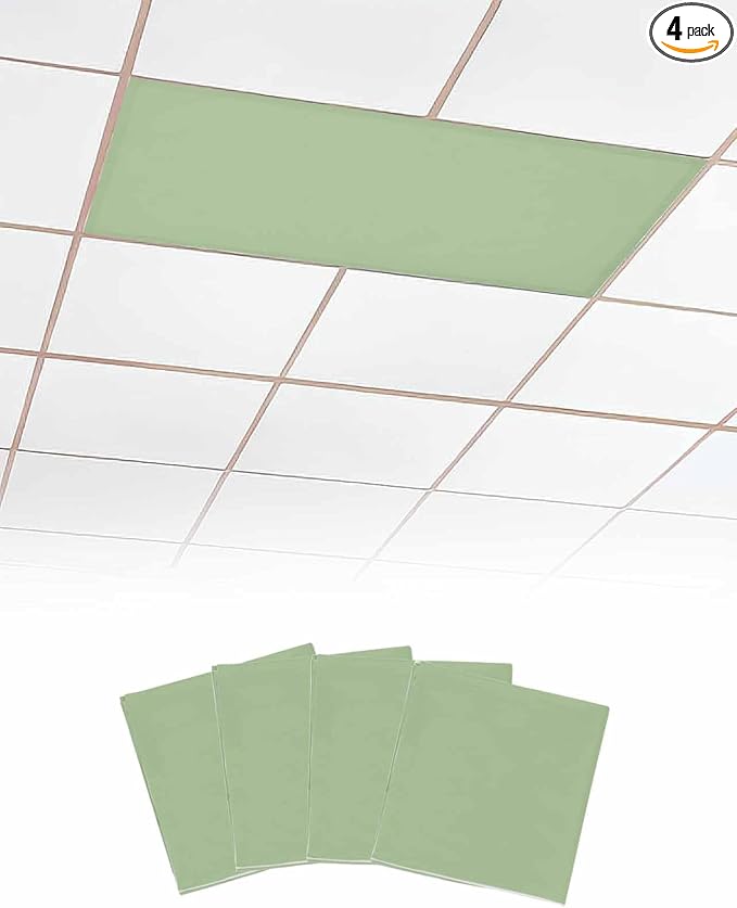 Fluorescent Light Covers for Ceiling Lights Sage Green Magnetic Light Filters 4 by Home+L6