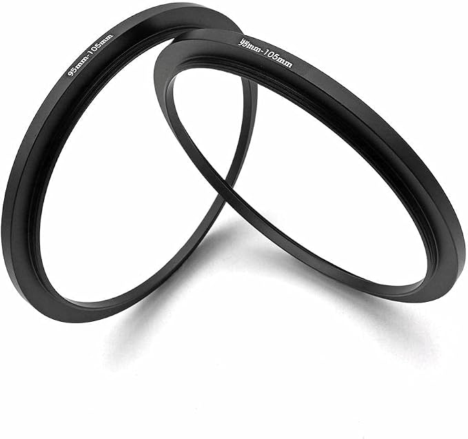 Metal Step Up Ring, 95mm to 105mm 95-105mm Step Rings 2 Pieces Step-Up Lens - Image 3