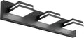 SineRise LED Modern Bathroom Vanity Light Fixtures (3-Light, 24-Inch, Dimmable), Matte Black Modern Acrylic Bathroom Wall Lighting Fixtures Over Mirror (Cool White 6000K)