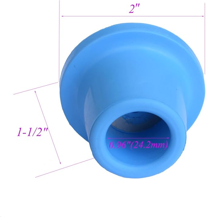 Replacement Feet for Shower Chair Bath Seat, Shower stools and Transfer Bench, Non-Skid Shower Bench and Tub Transfer Benches Rubber Suction Cup Feet, Metal Insert Reinforced (1" I.D, Blue)