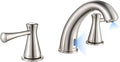 Touchless Bathroom Faucet for 3 Holes with 3 Handles, Controlling Temperature & Adjustable Water Flow, Short & Long Induction Modes, Auto Motion Sensor Brushed Nickel Bathroom Faucet Set 29180