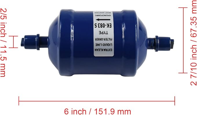 Refrigerant Filter Dryer Liquid Line Filter Drier 3/8 IN Sweat SDML-083S - Image 2