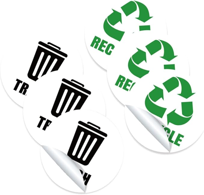 Garbage Classification Labels Self-Adhesive Bin Stickers by HOODANCOS