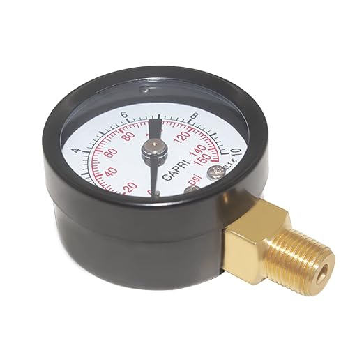 Joywayus Pressure Gauge 0 to 150 PSI Brass 1/8" Male NPT Thread Lower Mount - Image 4