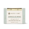 Olivia Care Arnica & Mint All Natural Bar Soap Set, Organic Olive Oil, Triple-Milled, 5 oz Each, 3-Pack, Made in the USA