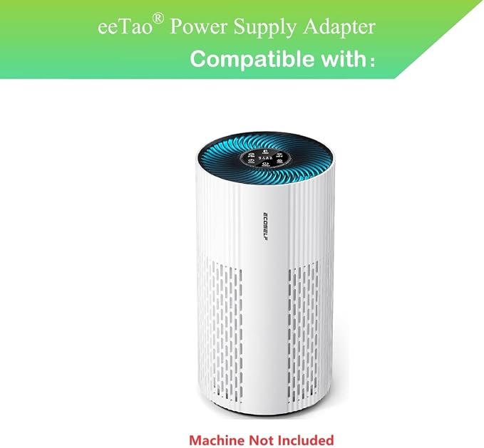 12V Adapter for ECOSELF HAP-604 HAP604 Ture HEPA Air Purifier Air Purifiers for - Image 2