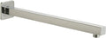 Voolan 16" Square Shower Arm with Flange and Teflon Tape, Extension Shower Head Arm for Bathroom Fixed Shower Head, Solid Stainless Steel, Wall Mounted (Brushed Nickel)