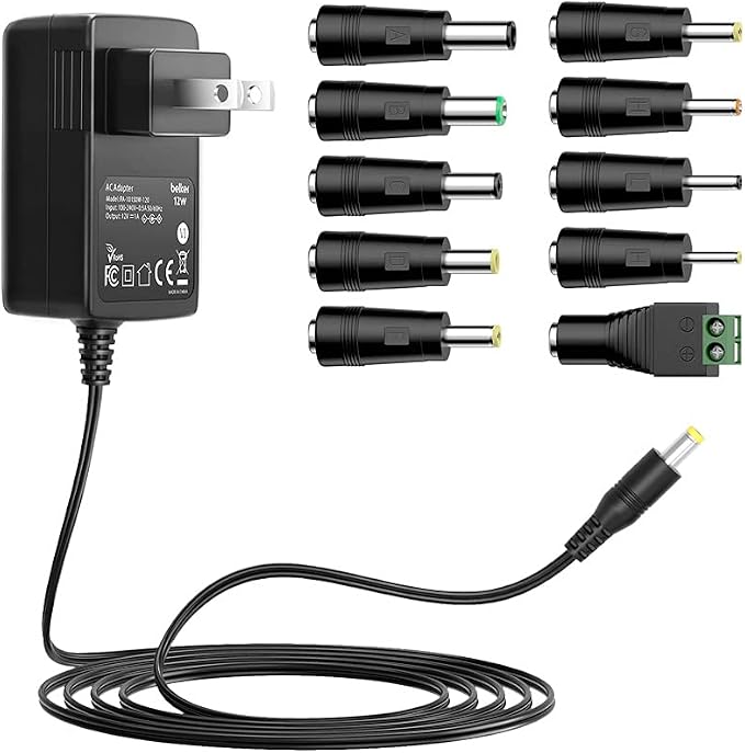 Belker 12W 12V 1A AC DC Adapter Wall Charger Power Adapter Supply 5.5 x 2.1mm by Belker